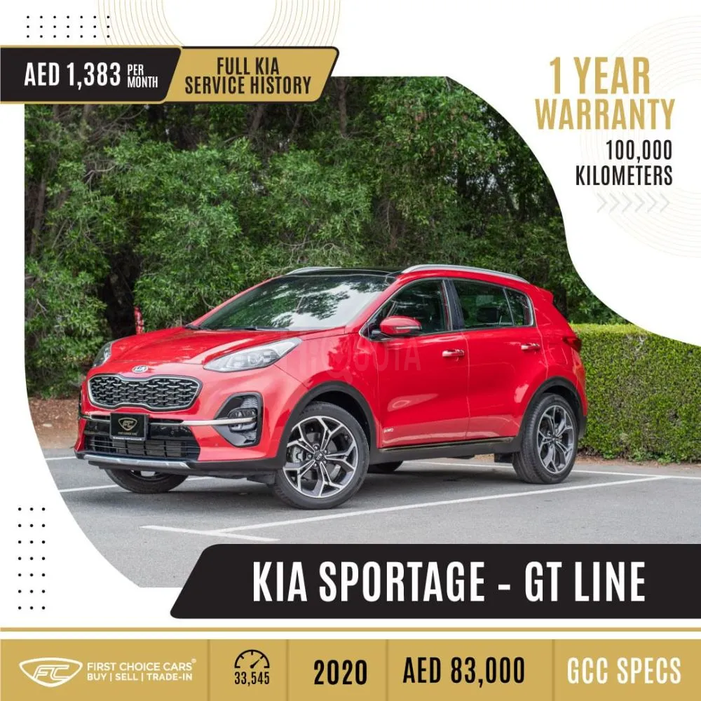 KIA SPORTAGE – GT LINE - 2020 Specs: GCC