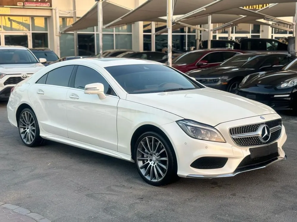 Mercedes CLS 500 GCC  2015 White with saffron inside  مرسيدس for sale on HiQuota