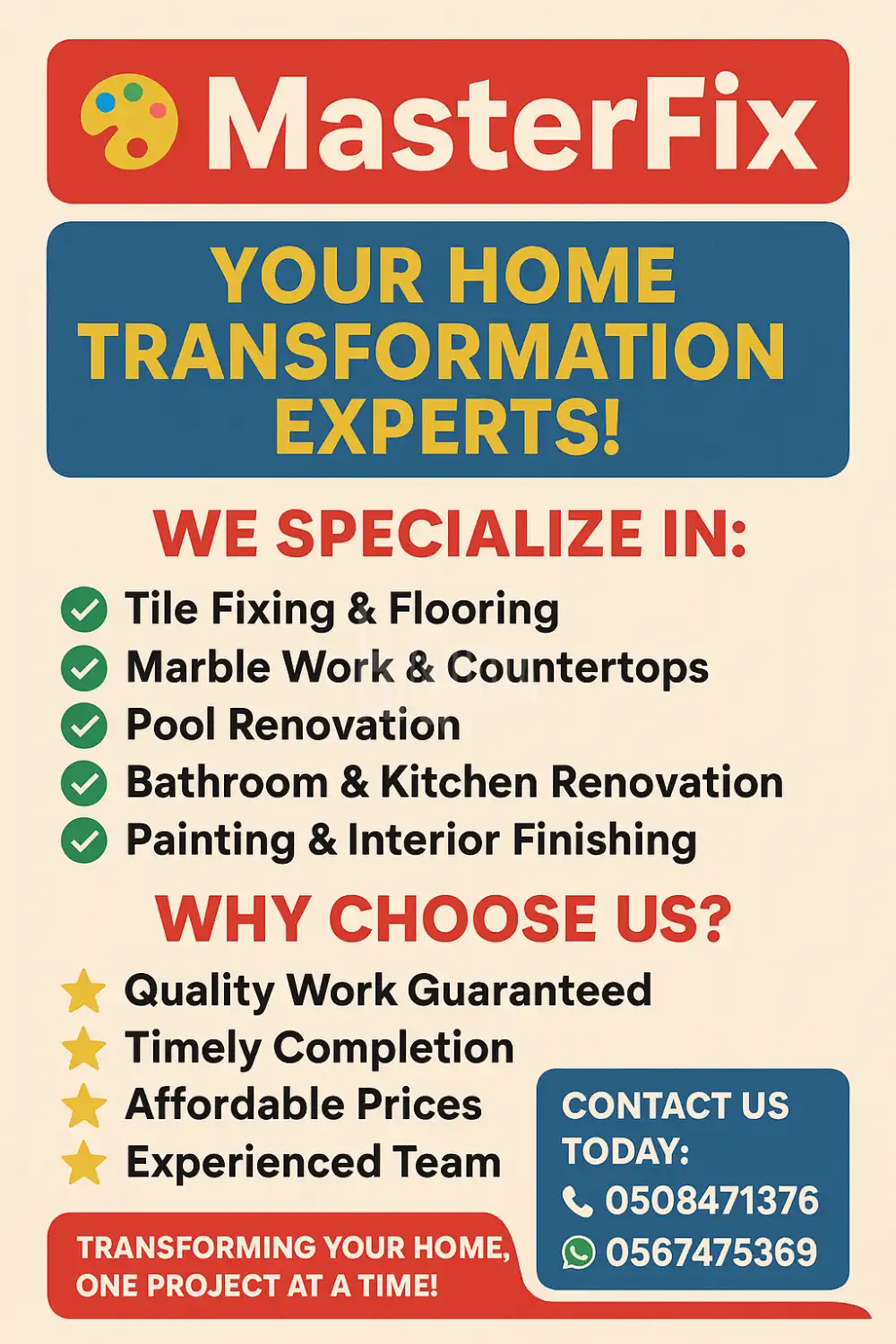 MasterFix – Your Home Transformation 🎨