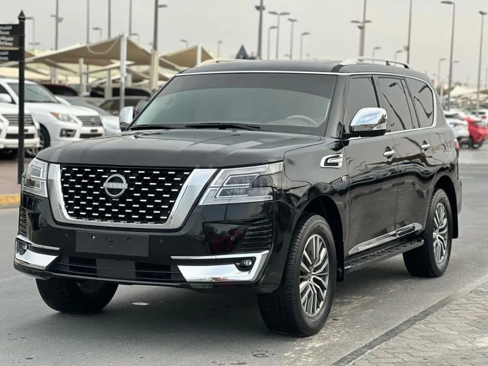 Nissan Patrol 2016 SE The color is black with a beige interior, and an automatic sunroof  2022 Leather interior only for sale on HiQuota